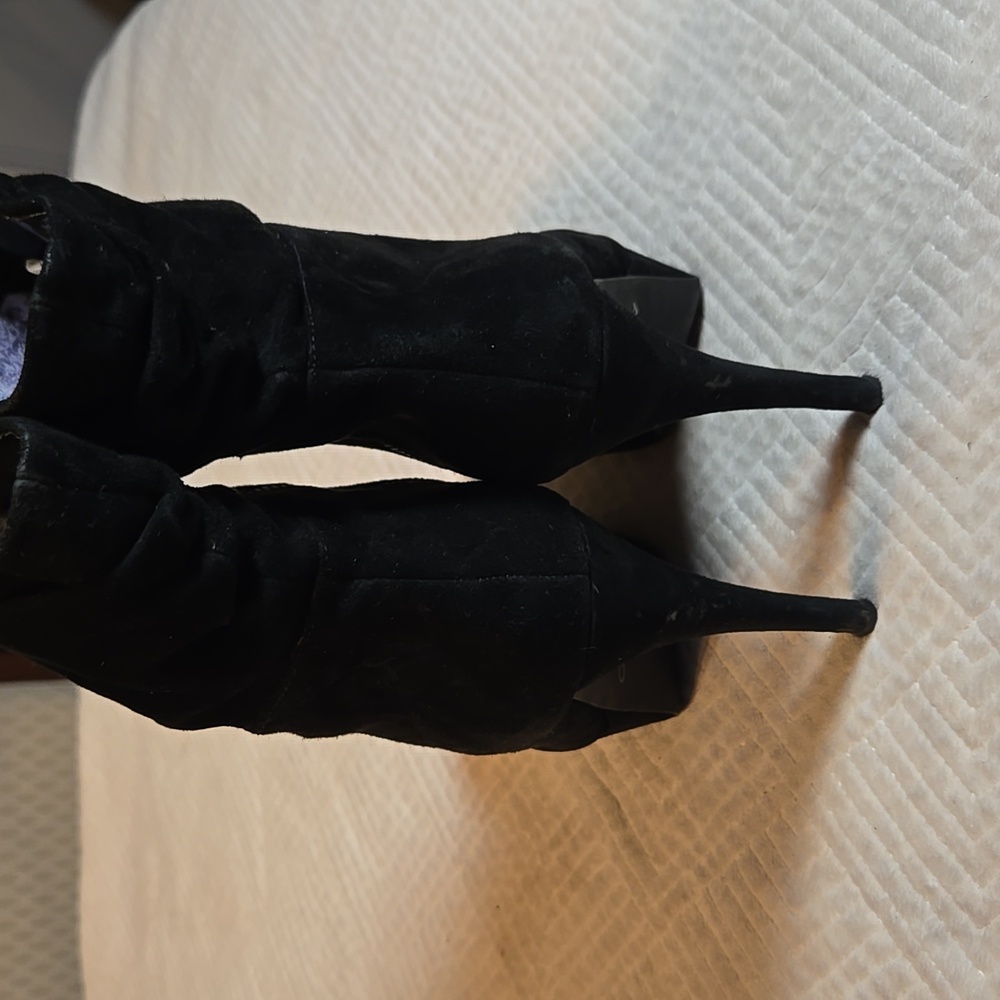 Aldo Black Suede Ankle Boots, Platform, High Heels, Size EU 40, US 9.5 - Picture 5 of 8